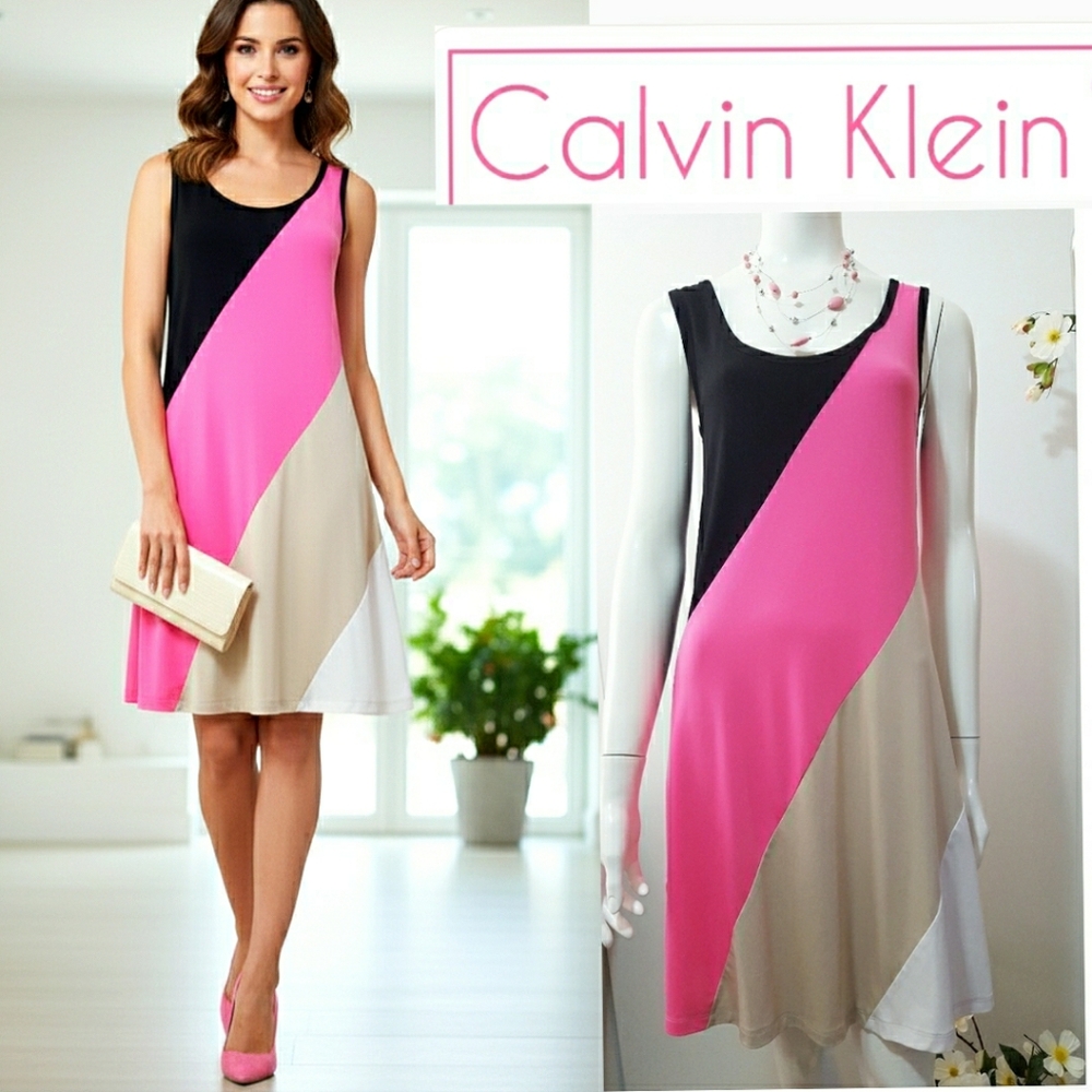 90's-Y2K Calvin Klein🔥Multicolor Flowy Midi Dress| Sleeveless